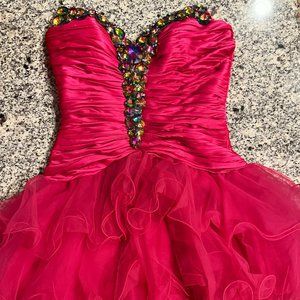 Sherri Hill Embellished Strapless Dress